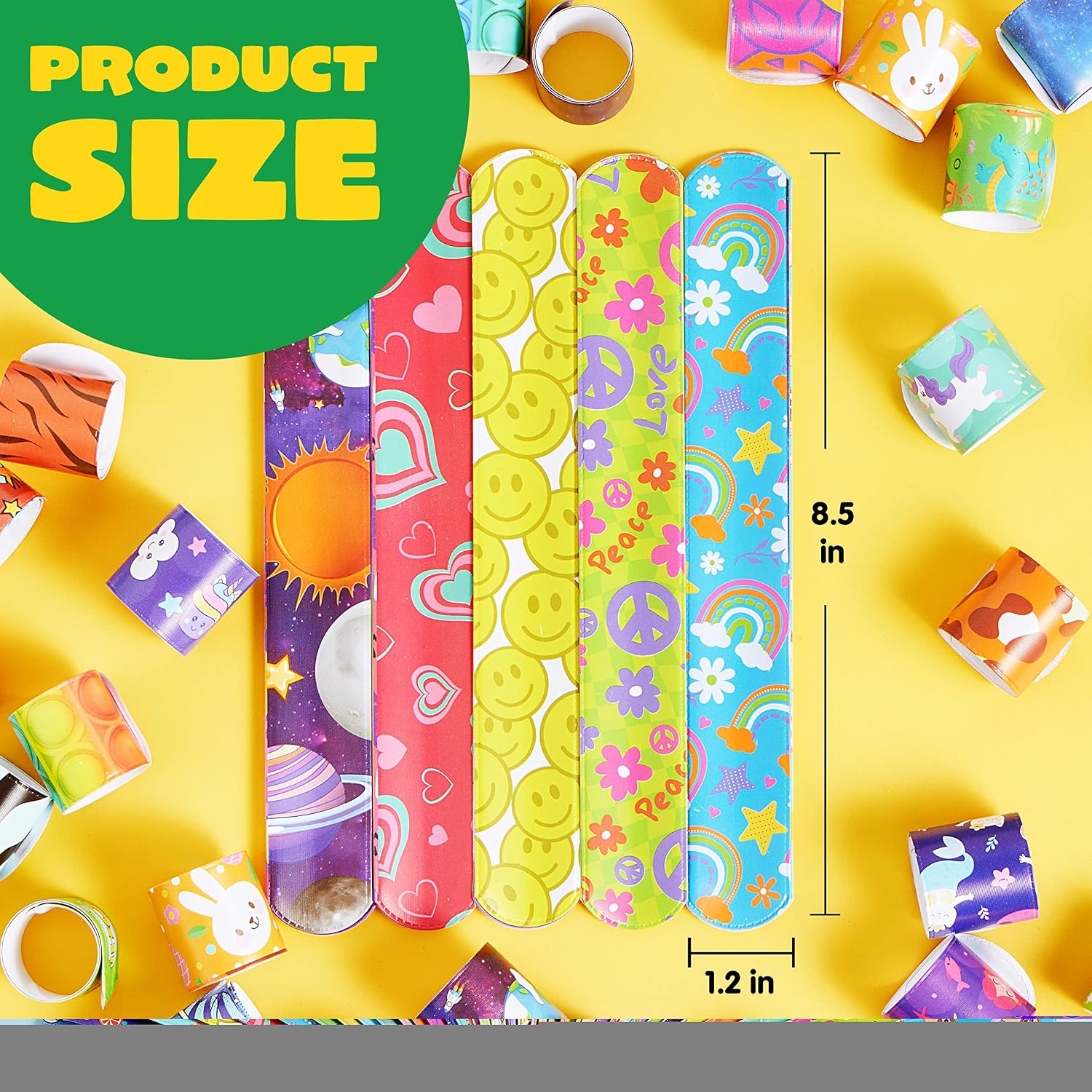 JOYIN 288 Pcs Slap Bracelets for Kids, Bulk Wristbands with Animals, Friendship, Heart, Galaxy, Party Favors, Classroom Prizes Birthday Exchanging Gifts, Goodie Bag Stuffers