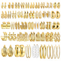 42 Pairs Gold Hoop Earrings Set for Women, Multiple Styles | Hypoallergenic Multipack Small to Chunky Hoops, Twisted Trendy Earrings for Everyday Wear Mothers Day Gifts