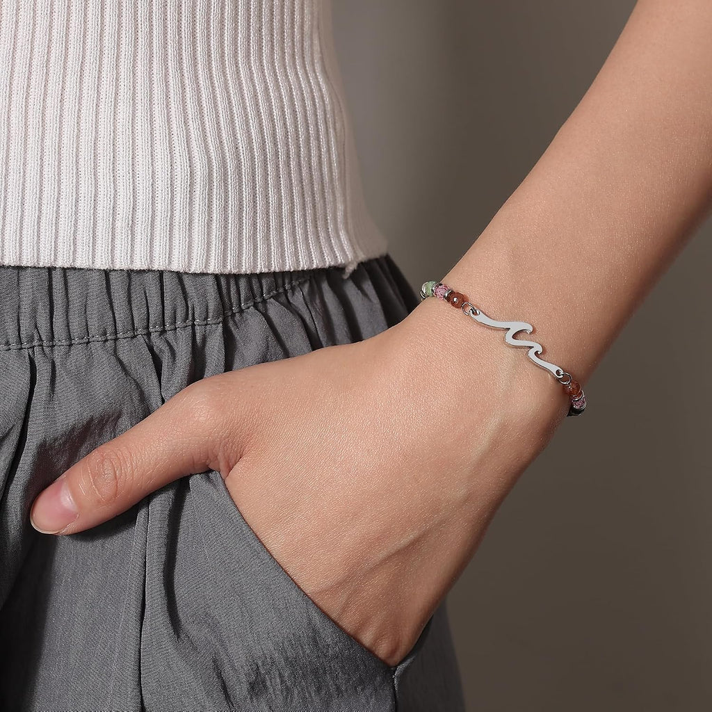 TONY & SANDY Friend Gifts for Women, Unique Birthday Gifts for Women, Sister Gift from Sister, Wave Bracelet, Christmas Stocking Stuffers for Woman Female, Bestie Friendship Bracelets