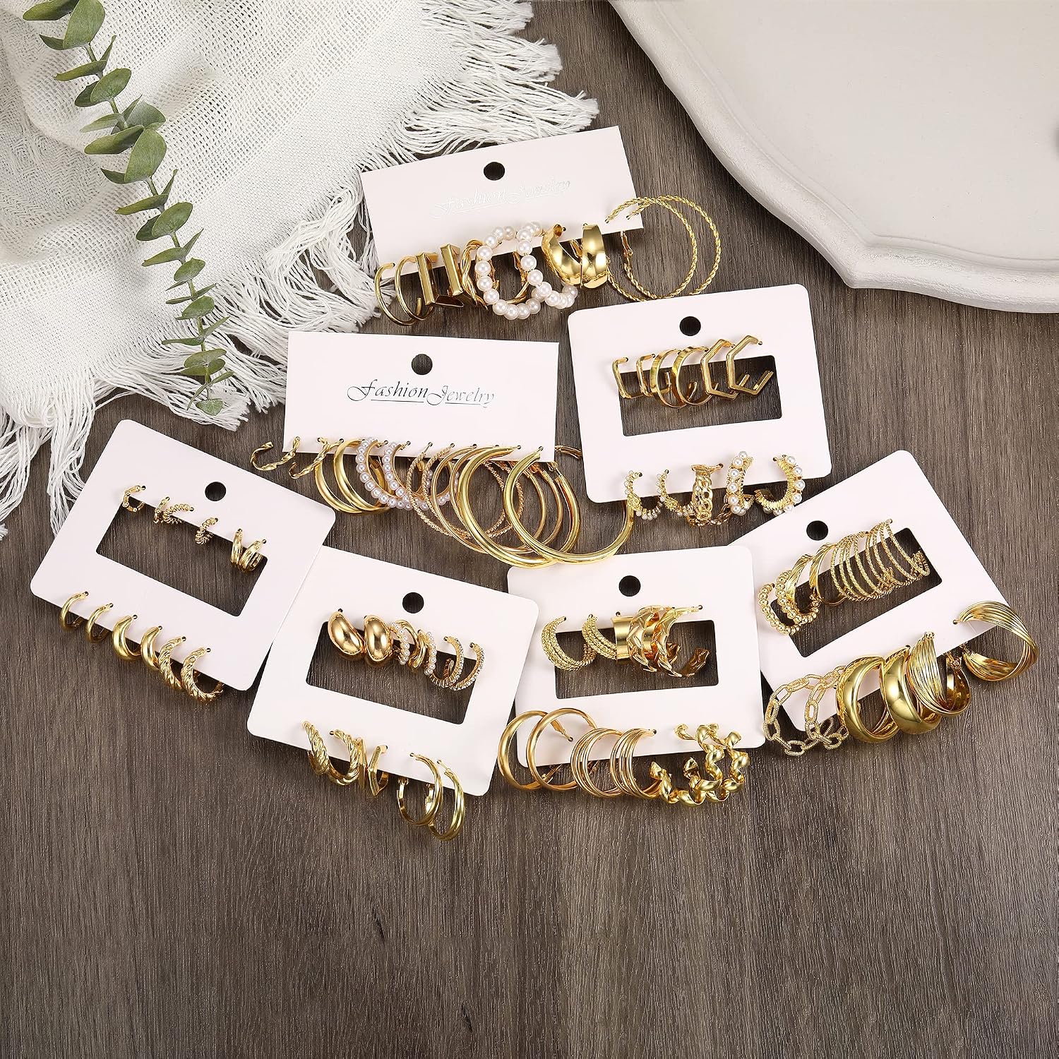 42 Pairs Gold Hoop Earrings Set for Women, Multiple Styles | Hypoallergenic Multipack Small to Chunky Hoops, Twisted Trendy Earrings for Everyday Wear Mothers Day Gifts