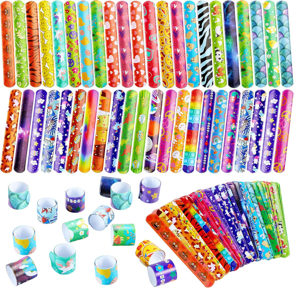 JOYIN 288 Pcs Slap Bracelets for Kids, Bulk Wristbands with Animals, Friendship, Heart, Galaxy, Party Favors, Classroom Prizes Birthday Exchanging Gifts, Goodie Bag Stuffers