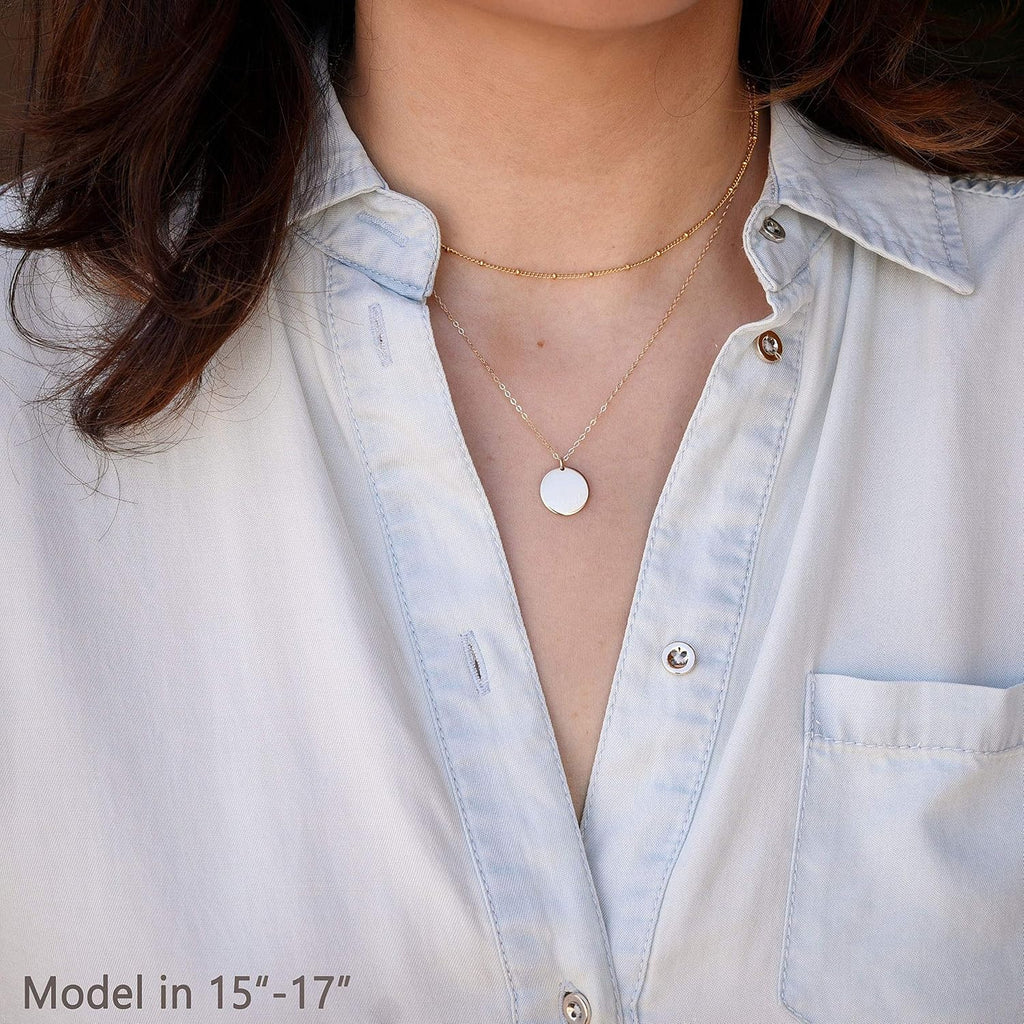 MEVECCO Dainty Pendant Layered Necklaces for Women | 18K Gold Plated Brass, 2-Piece Set With A Choker-Length Upper Layer, Wear Together Or Separately, Refined Everyday Style
